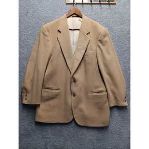 English Manor Men's Wool Blazer Sport Coat Tan Brown 42R Classic Tailored